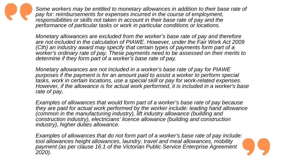 workcover allowances guidelines