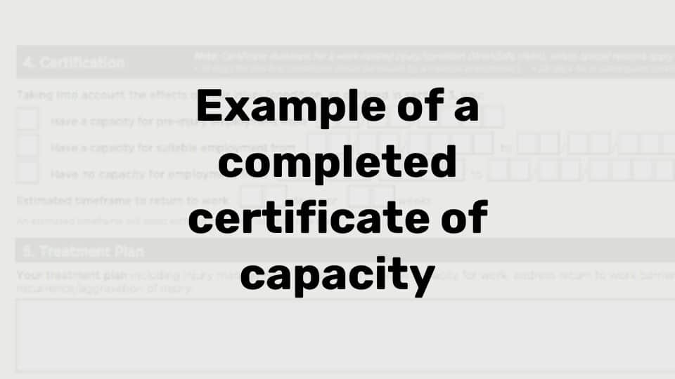 Certificate of capacity example