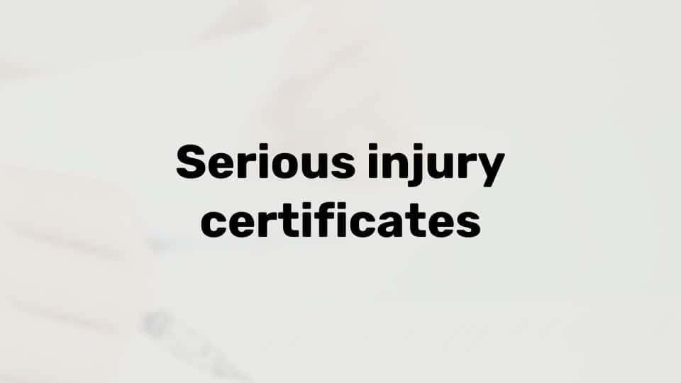 All about WorkCover Serious Injury Certificates